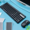 bộ bàn phím chuột không dây phiên bản sạc Huqu LT400- Màu đen