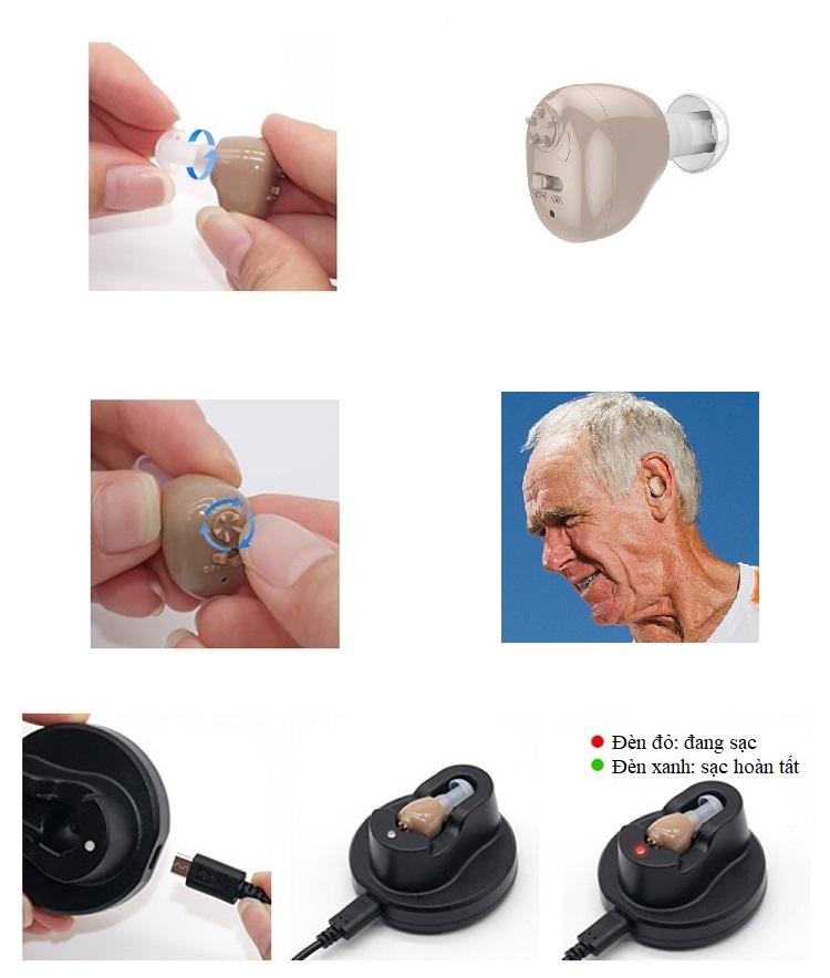 Tai Nghe Trợ Thính Cho Người Già Huqu Z12 - Ảnh 7